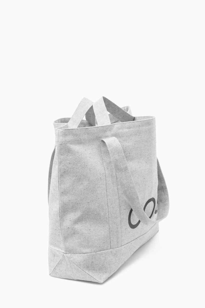 COS Cos Utility Tote - Vászon Táska Férfi Szürke | WES-821437