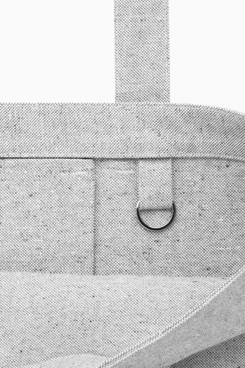 COS Cos Utility Tote - Vászon Táska Férfi Szürke | WES-821437
