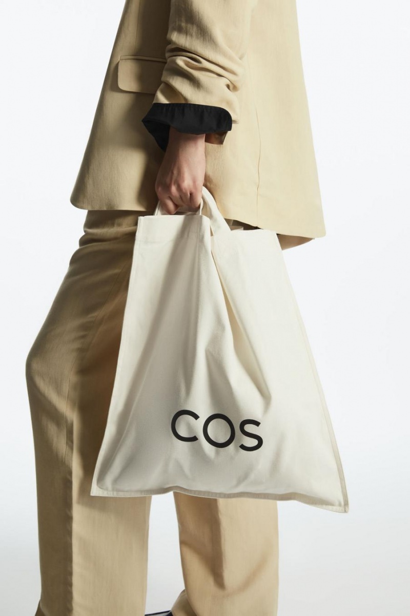 COS Cos Vászon Tote Táska Női Fehér | IQF-751483