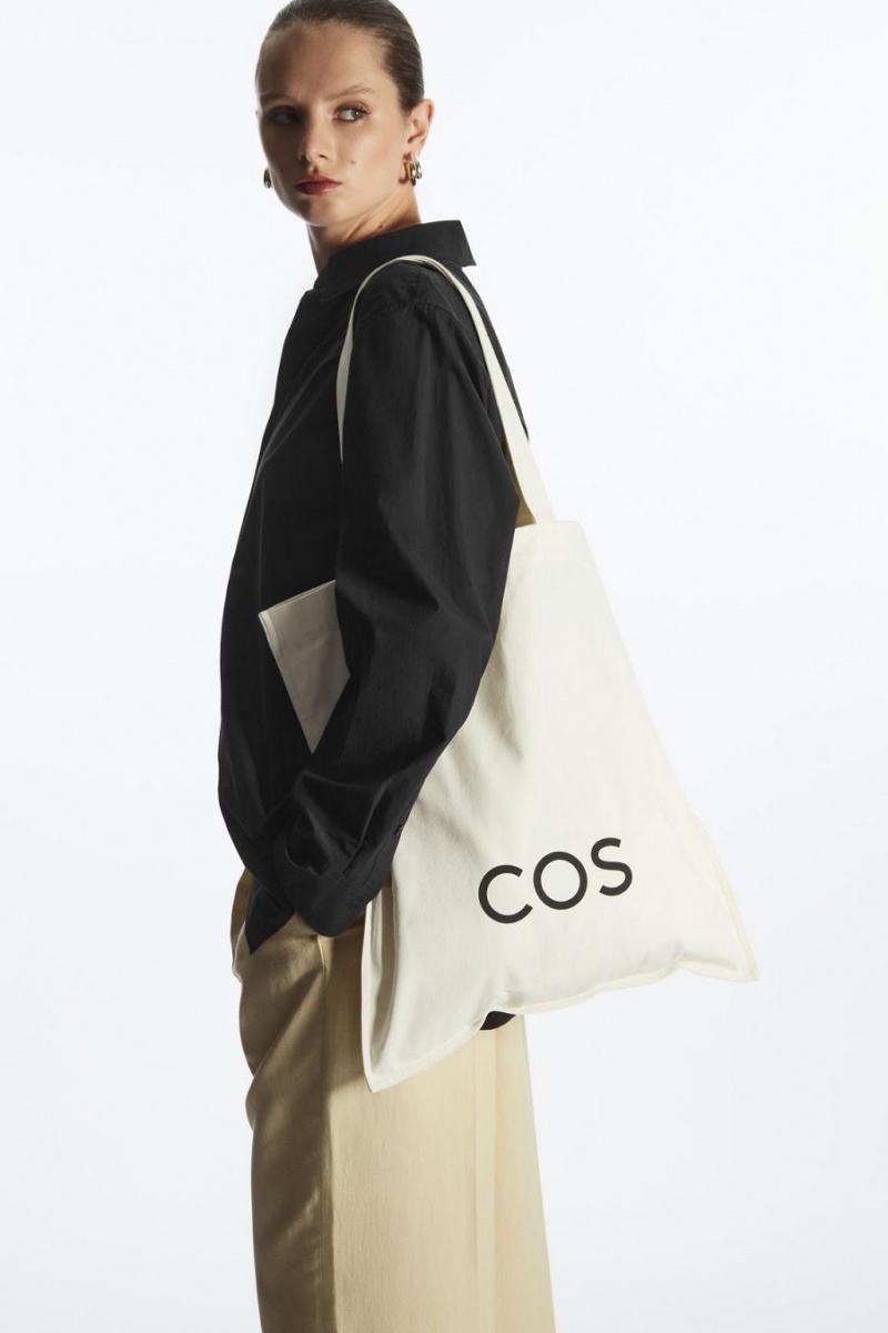 COS Cos Vászon Tote Táska Női Fehér | IQF-751483