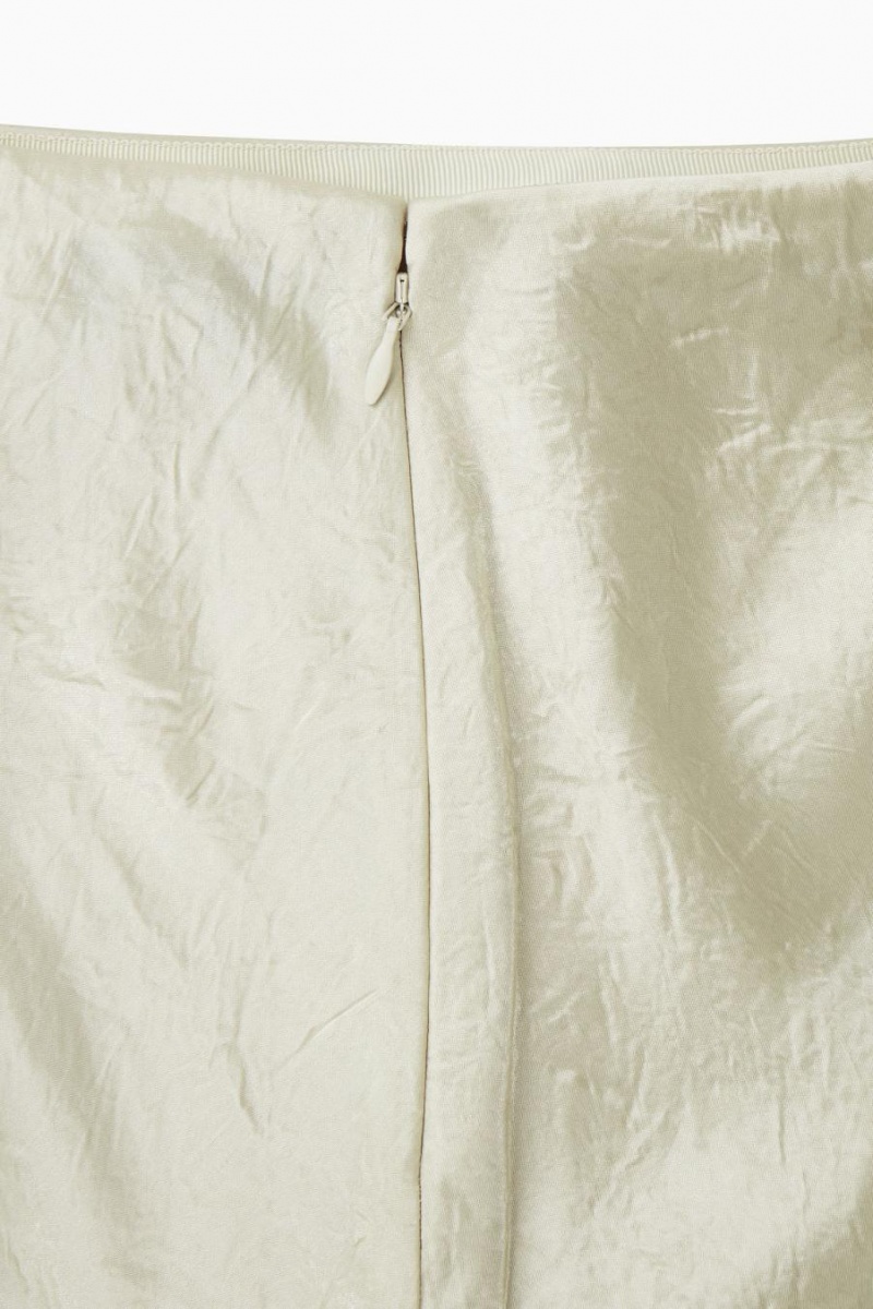 COS Crinkled-satin Maxi Szoknya Női Krém | ZKU-153067
