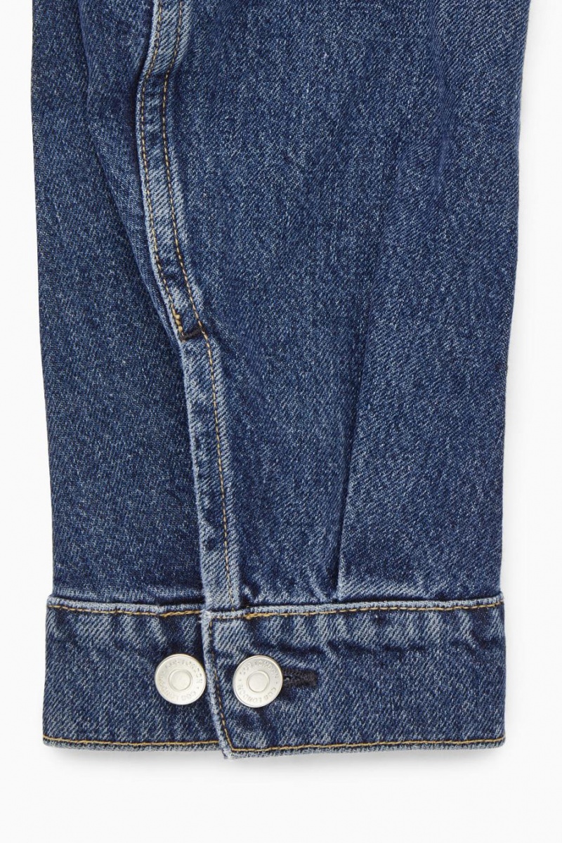 COS Cropped Denim Kabát Női Kék | NVW-932684