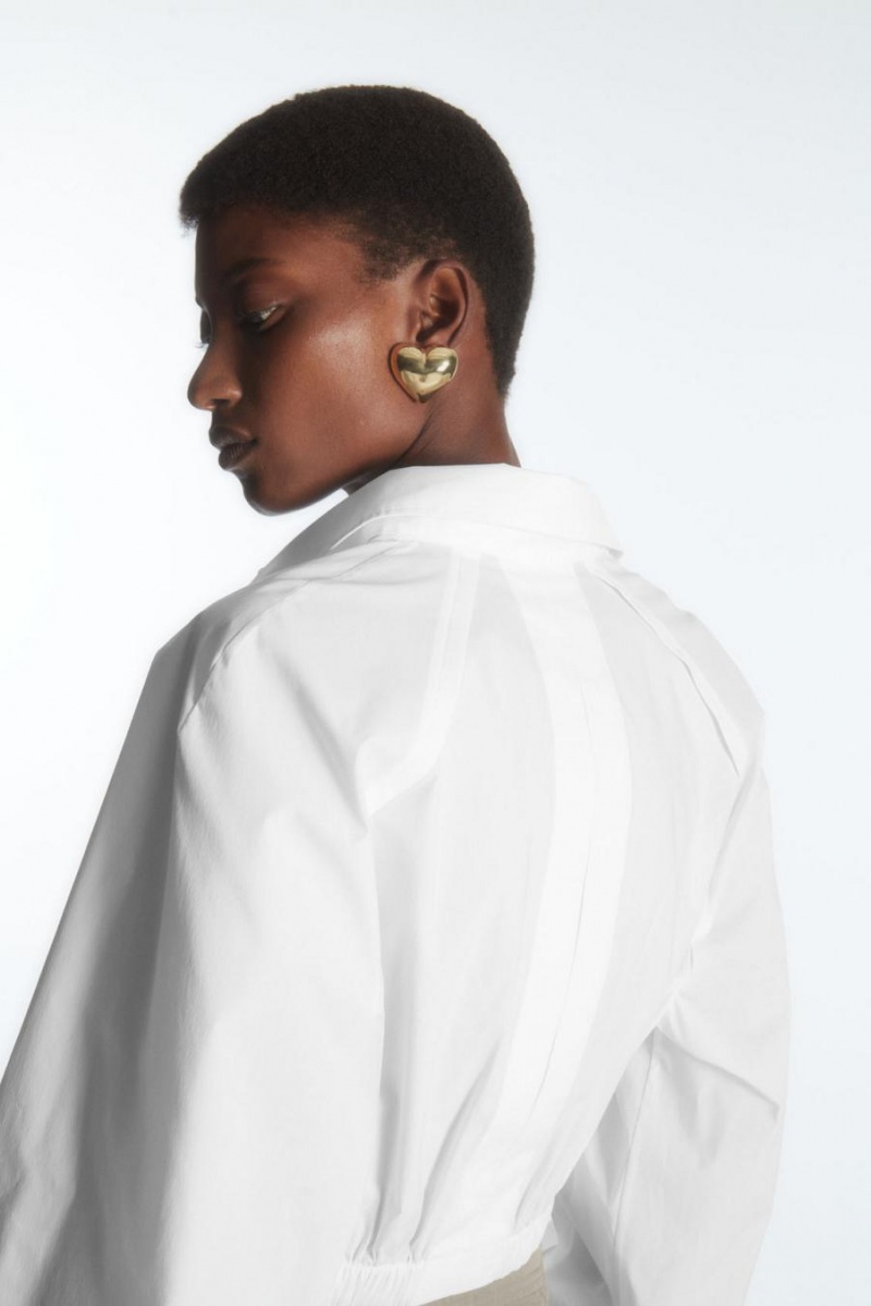 COS Cropped Elasticated Ing Női Fehér | WRZ-581640
