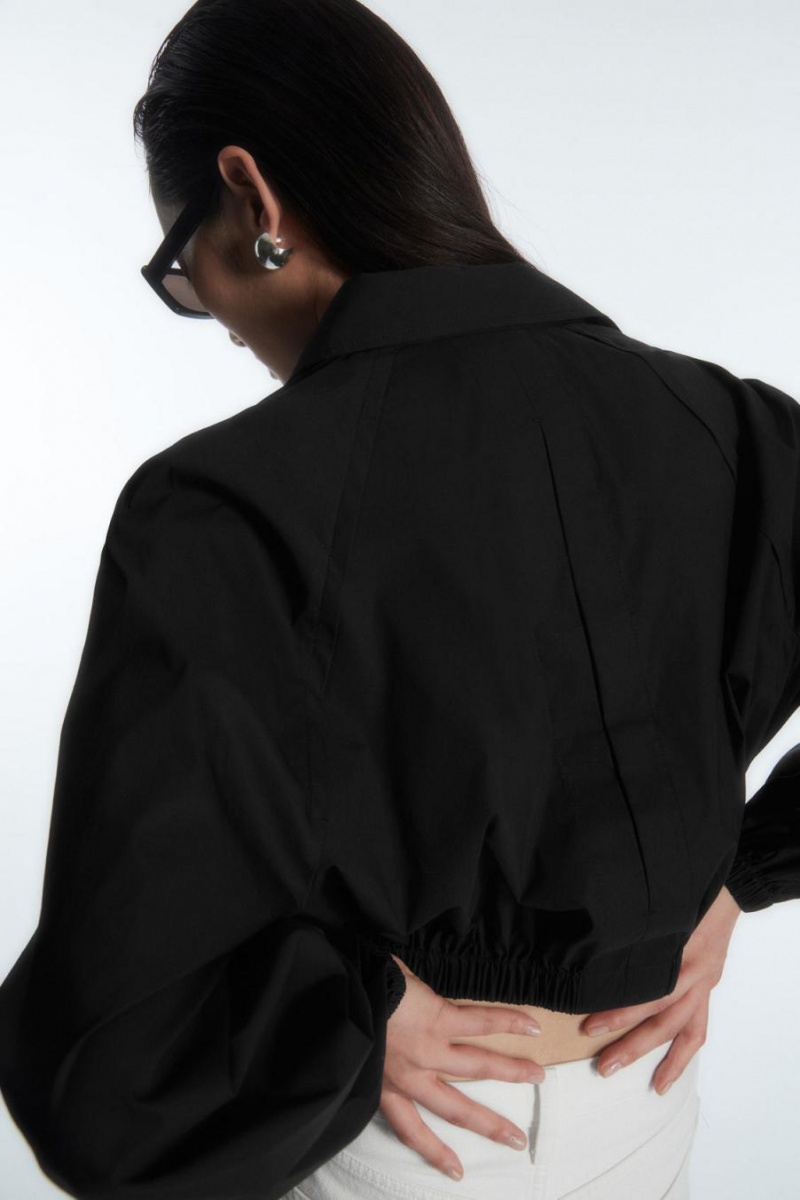 COS Cropped Elasticated Ing Női Fekete | YGL-724053