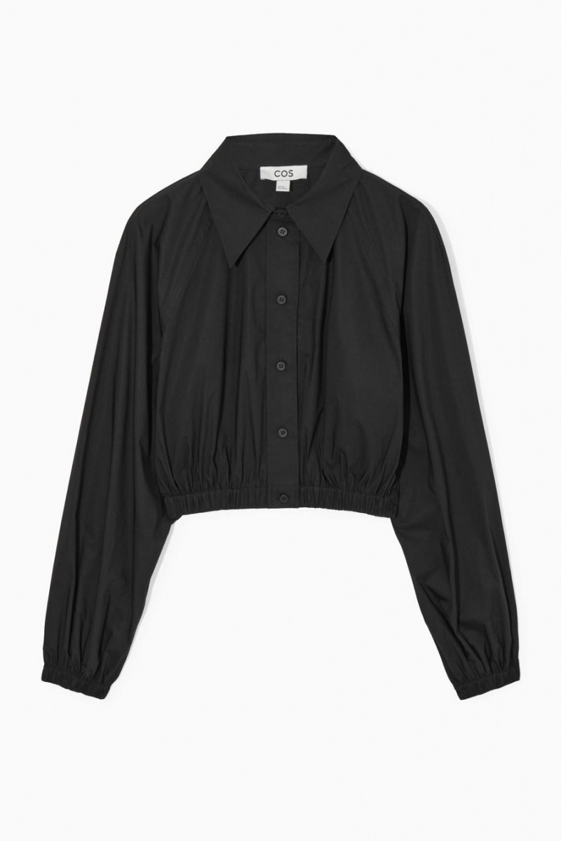 COS Cropped Elasticated Ing Női Fekete | YGL-724053