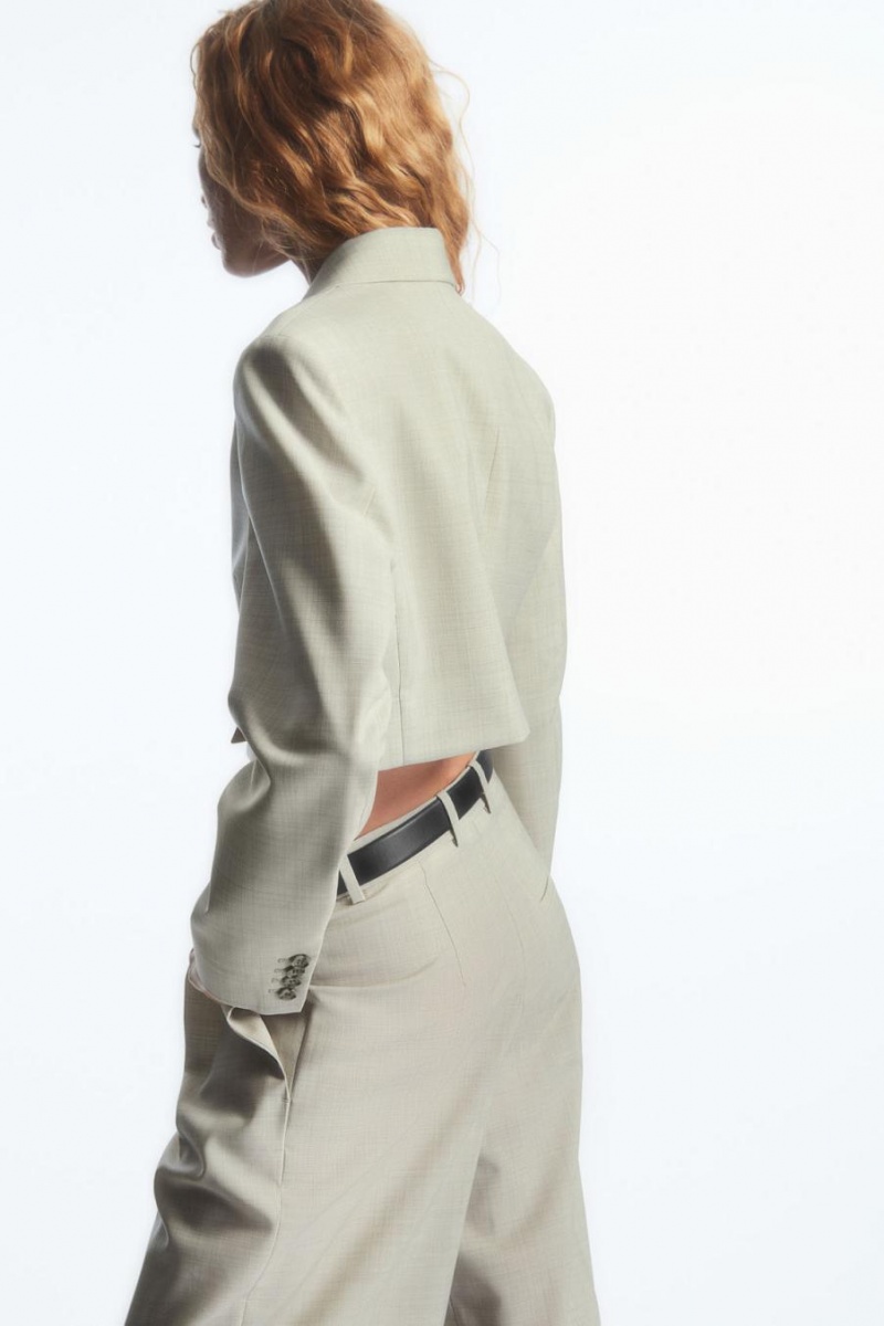 COS Cropped Gyapjú Blézer Női Szürke | WSQ-038762