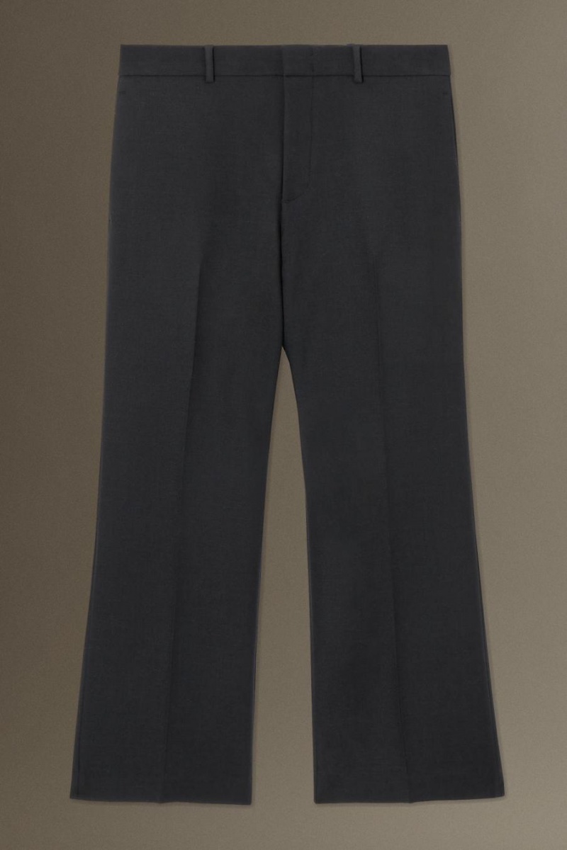 COS Cropped Gyapjú-blend Flared Nadrág Férfi Fekete | OZN-582130