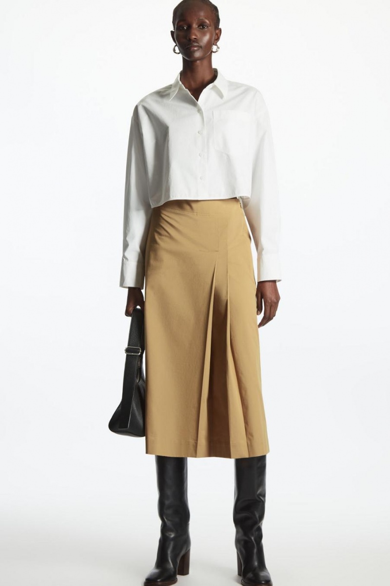 COS Cropped Poplin Ing Női Fehér | WPO-519720