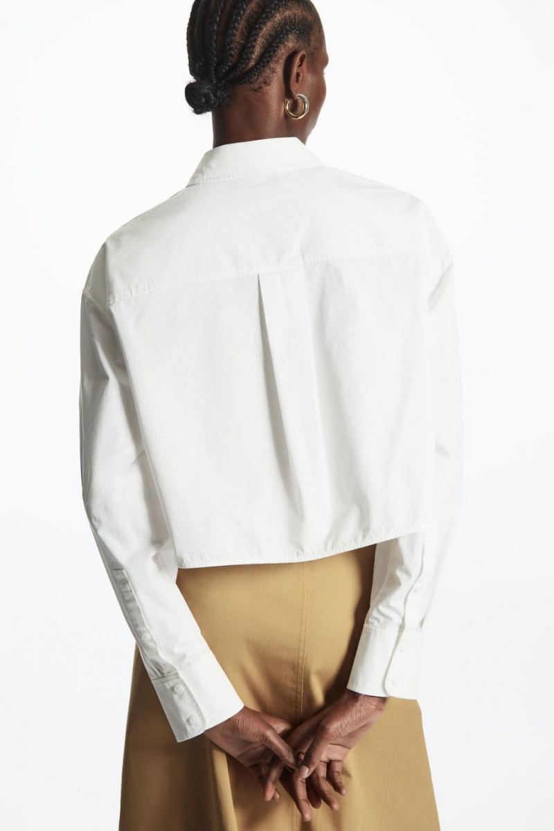 COS Cropped Poplin Ing Női Fehér | WPO-519720