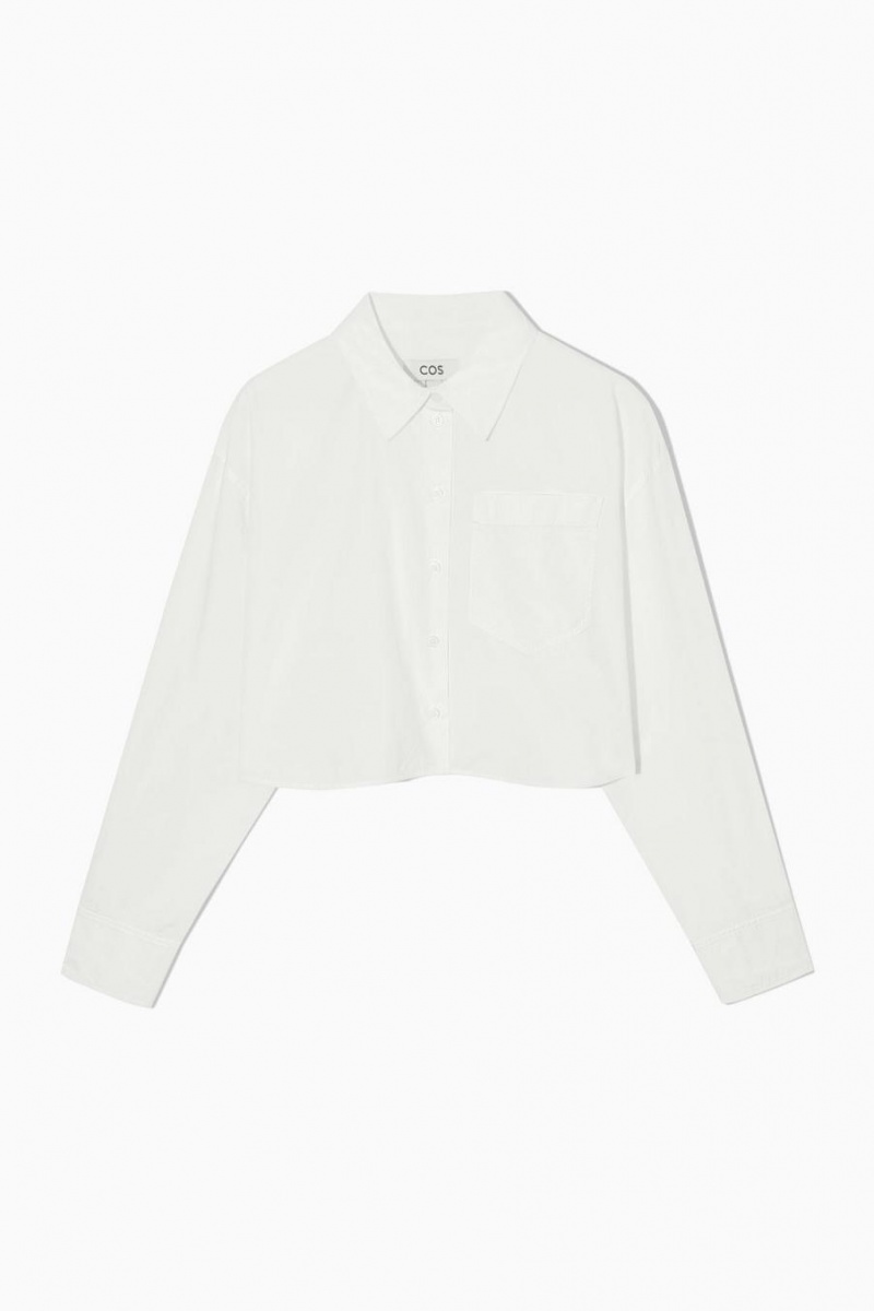 COS Cropped Poplin Ing Női Fehér | WPO-519720