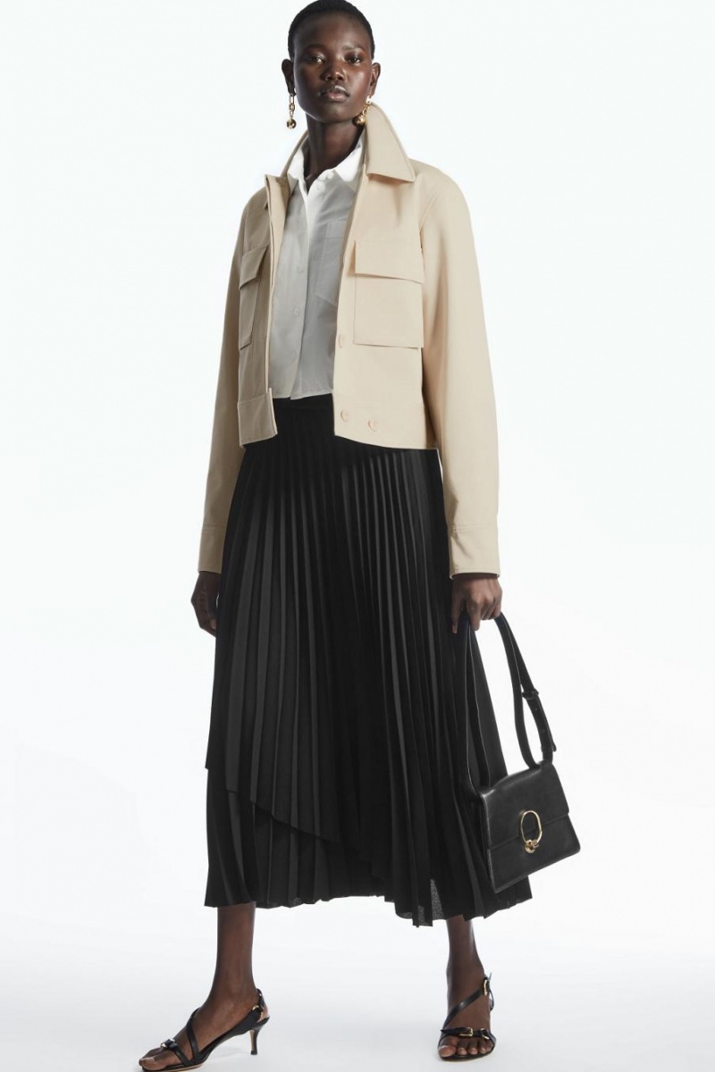 COS Cropped Utility Kabát Női Bézs | BNQ-570694