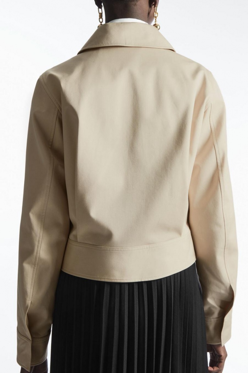 COS Cropped Utility Kabát Női Bézs | BNQ-570694