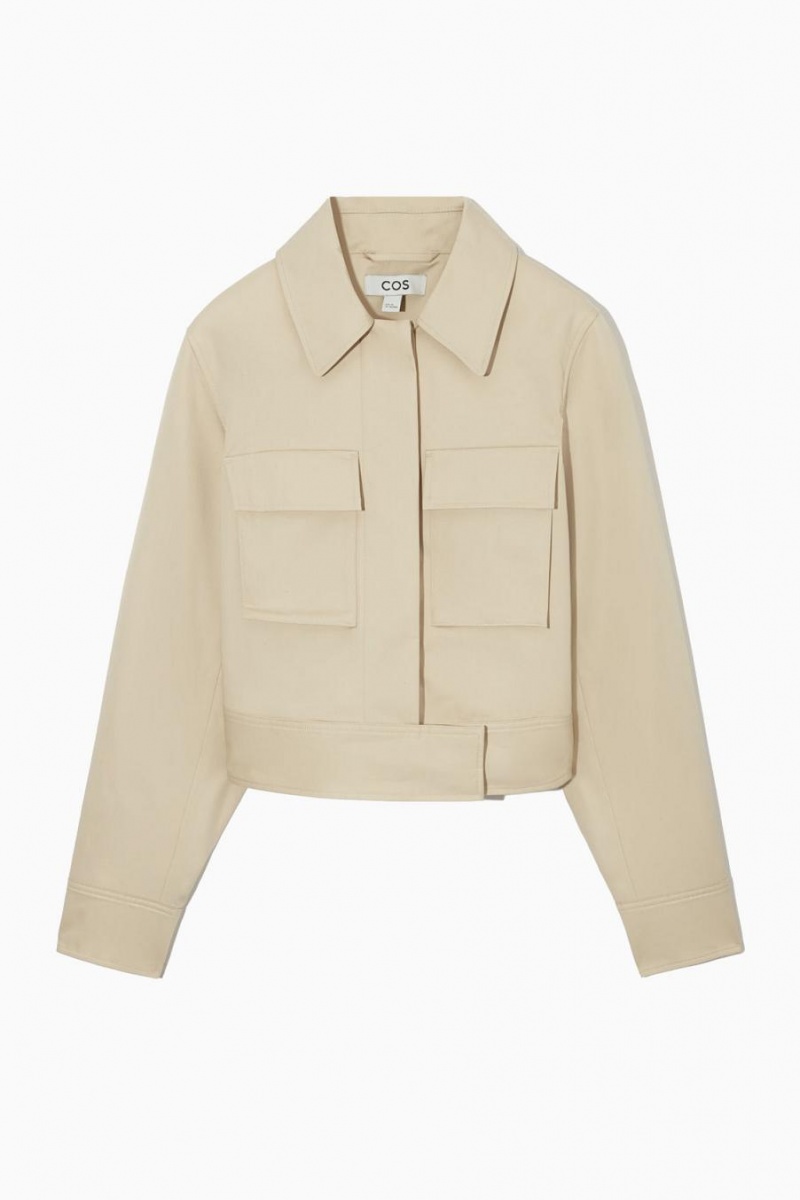 COS Cropped Utility Kabát Női Bézs | BNQ-570694