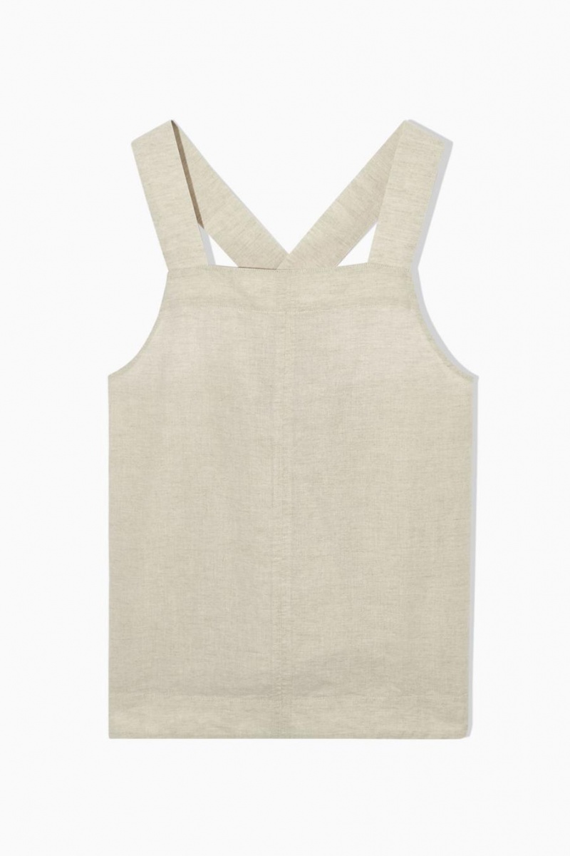 COS Cross-back Linen Felső Női Bézs | PQS-813967