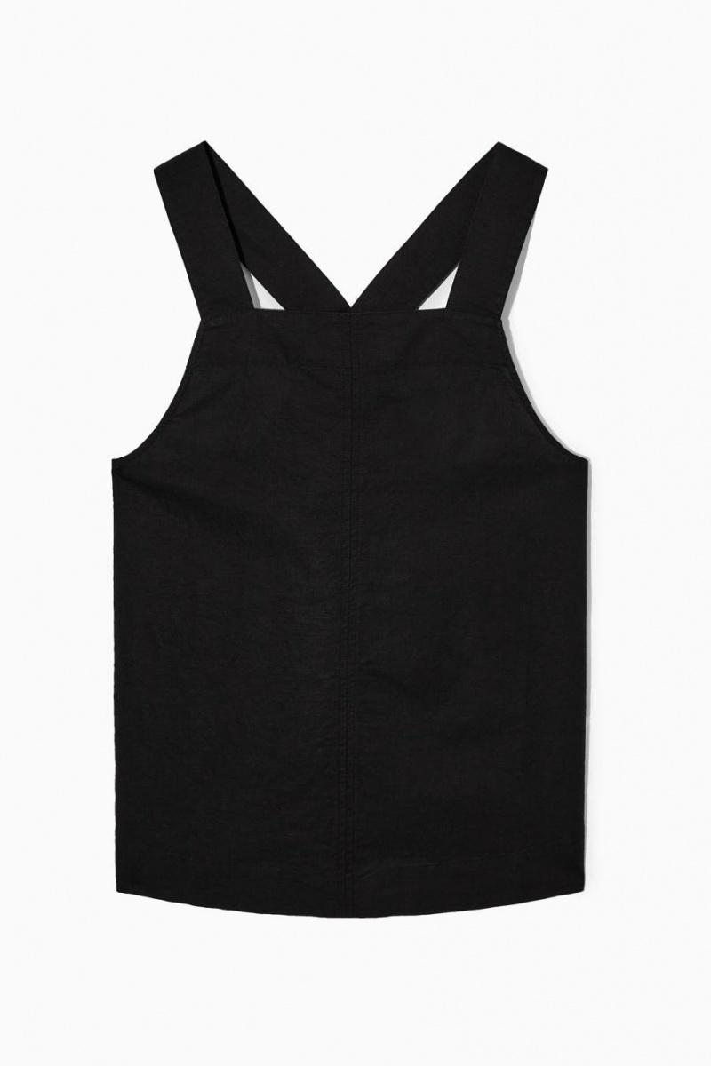 COS Cross-back Linen Felső Női Fekete | BZM-173586