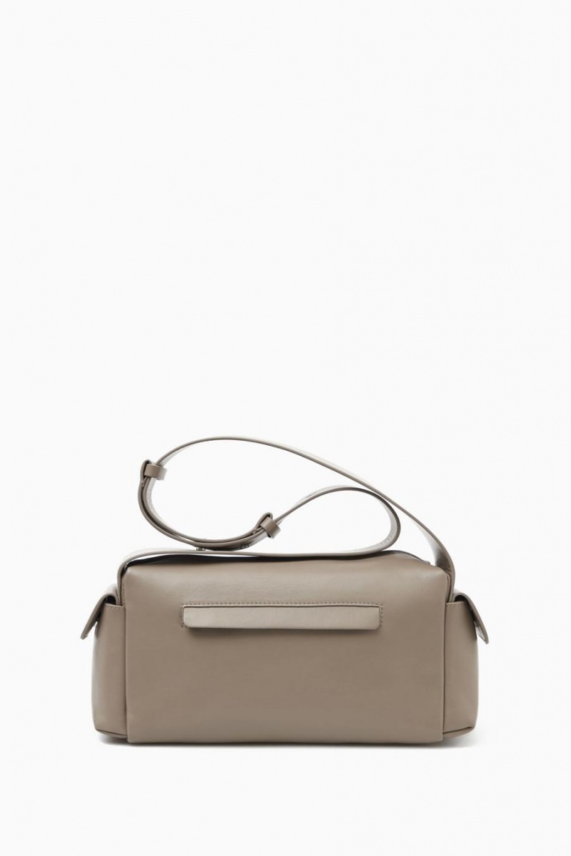 COS Crossbody Pocket - Bőr Táska Női Sötétbézs | YGL-645297