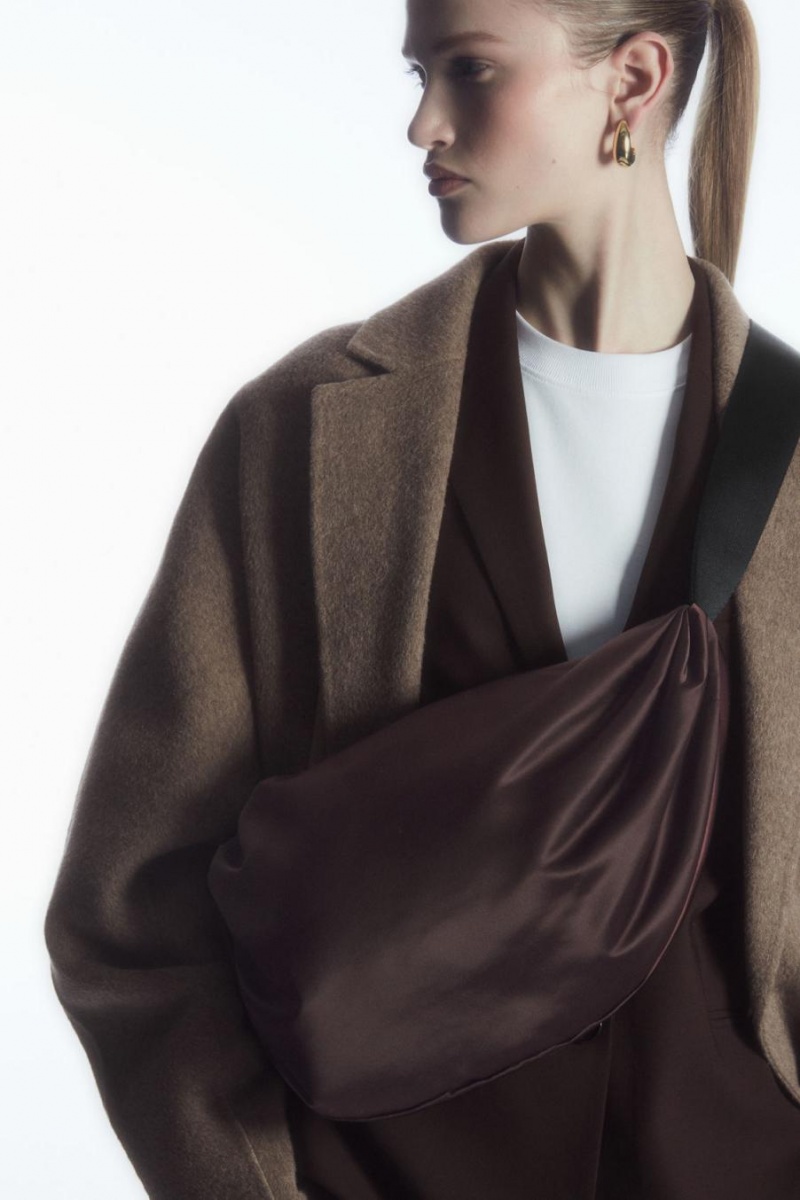 COS Crossbody - Nejlon Táska Női Sötétbarna | AXW-719256