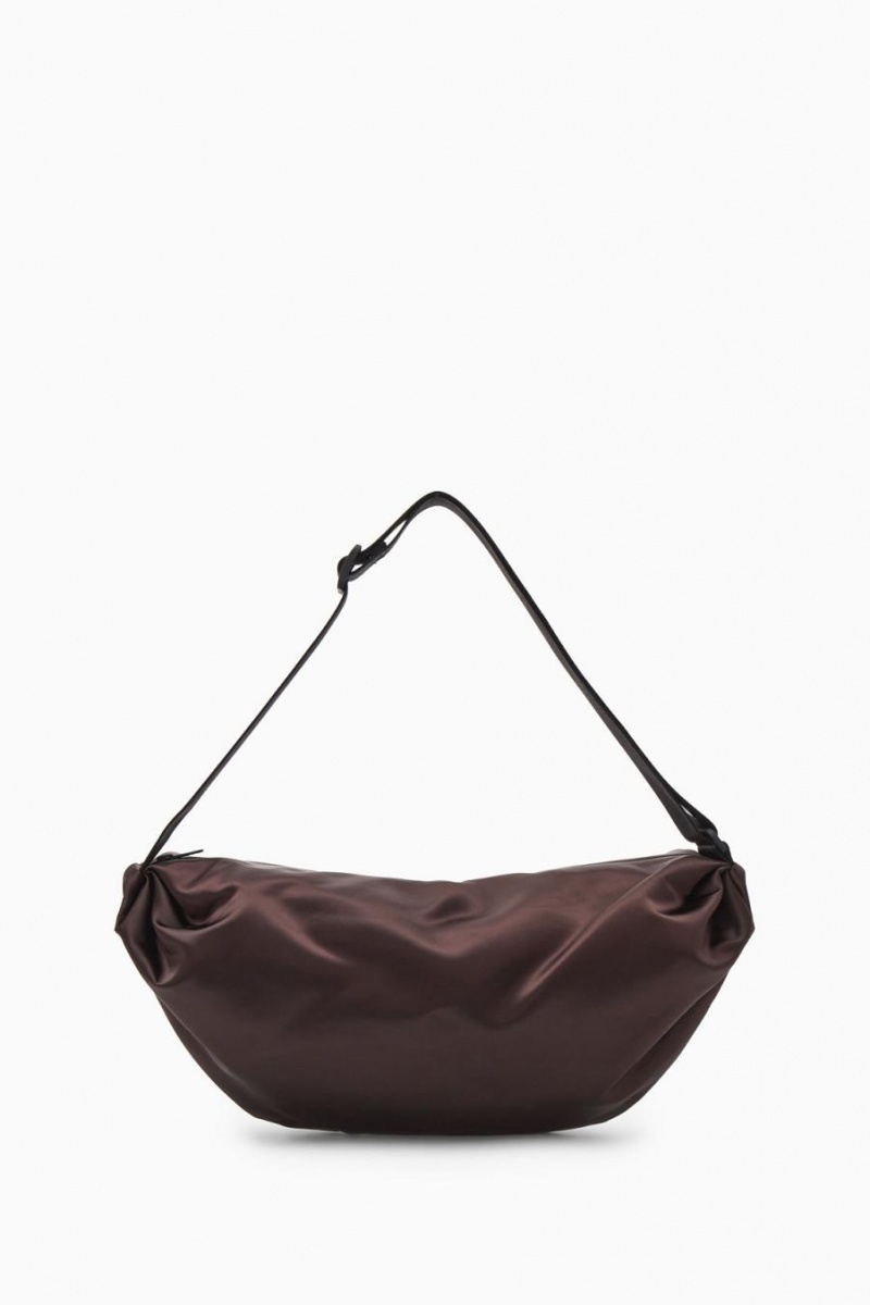 COS Crossbody - Nejlon Táska Női Sötétbarna | AXW-719256