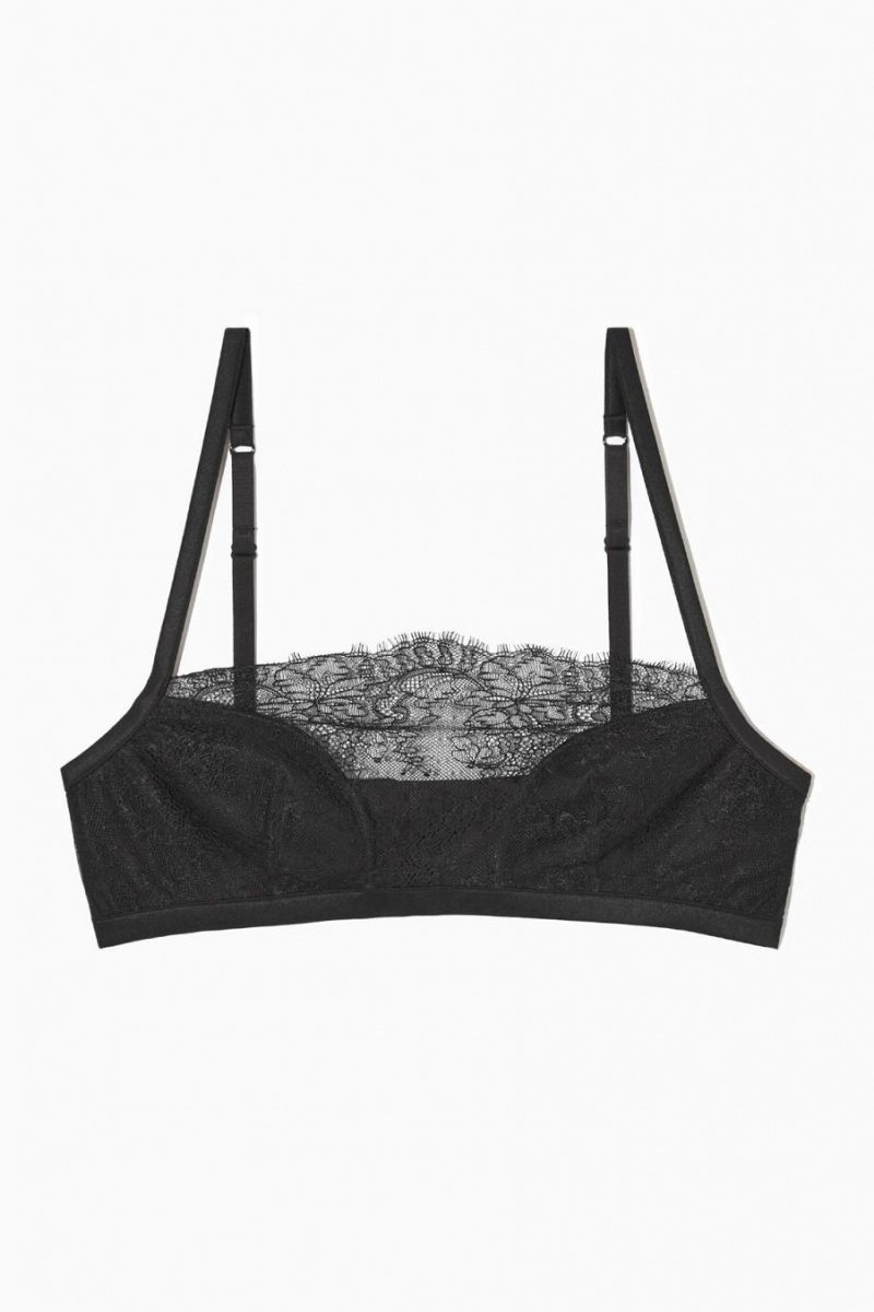 COS Csipke-trimmed Melltartó Női Fekete | OIW-623097