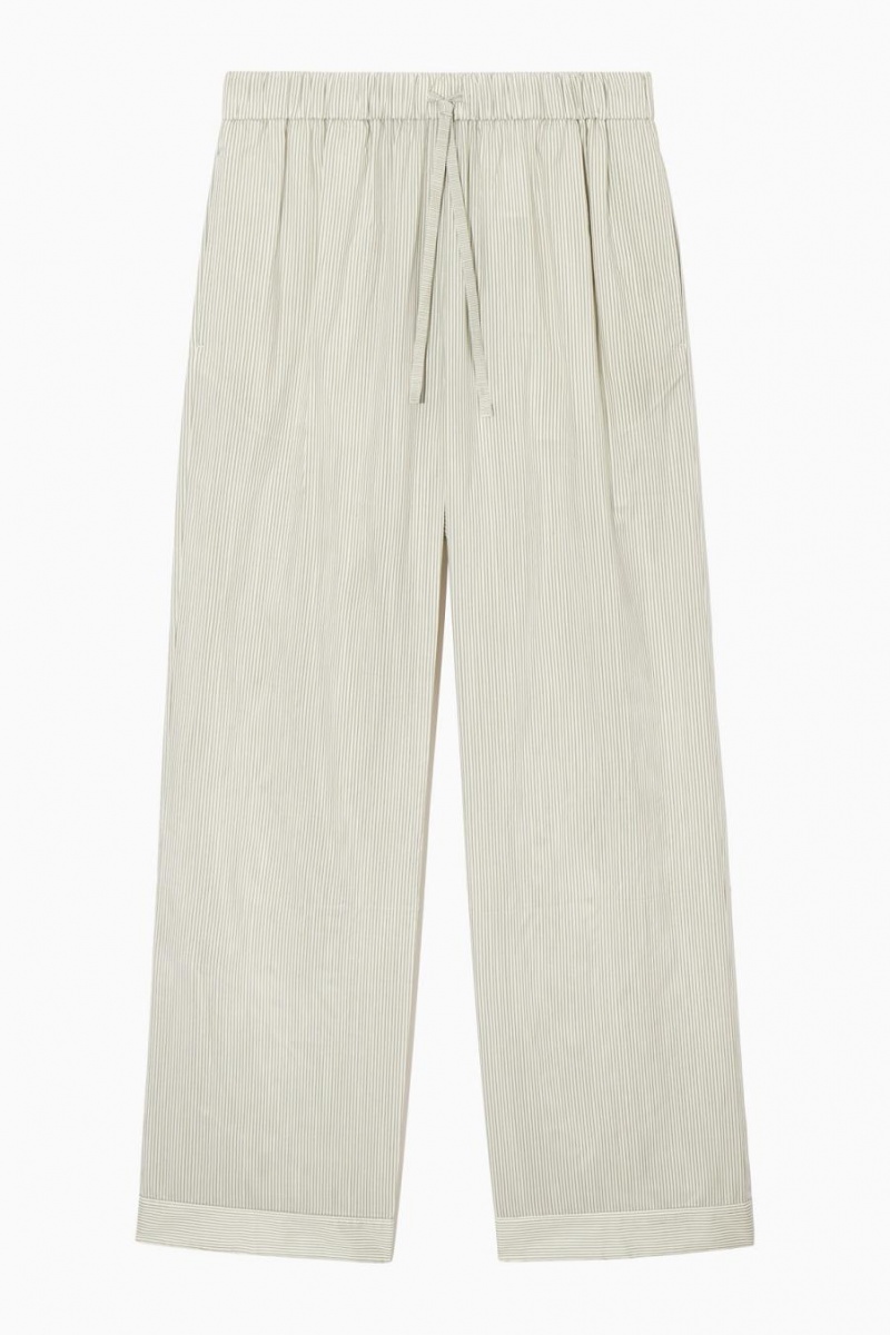 COS Csíkos Silk Pizsama Női Bézs Szürke | QXP-370425
