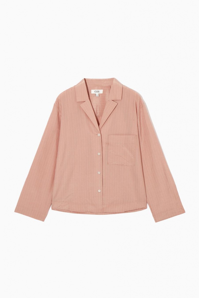 COS Csíkos Silk-blend Pizsama Női Rózsaszín | BHC-014237