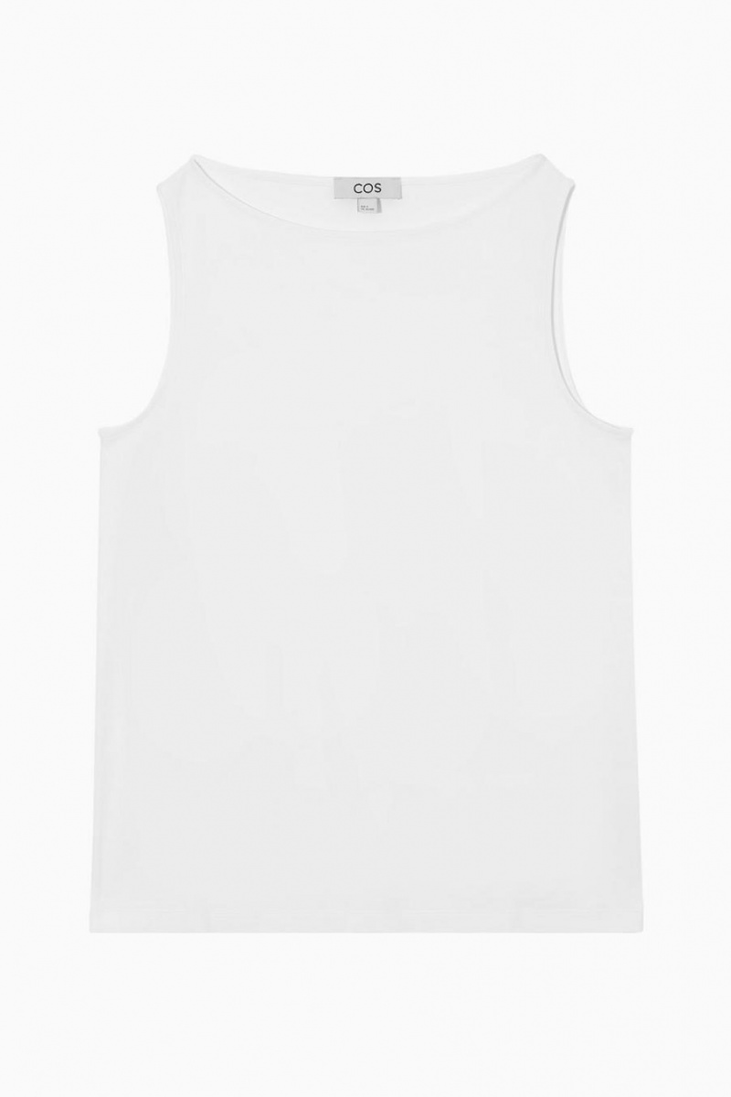 COS Csónak-neck Trikó Női Fehér | FMC-273049
