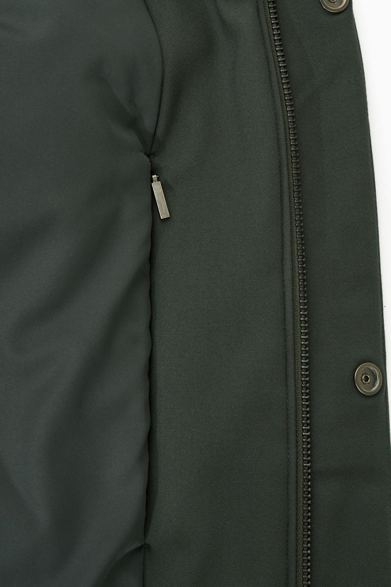 COS Csuklyás Párnázott Parka Férfi Sötétzöld | APZ-152036