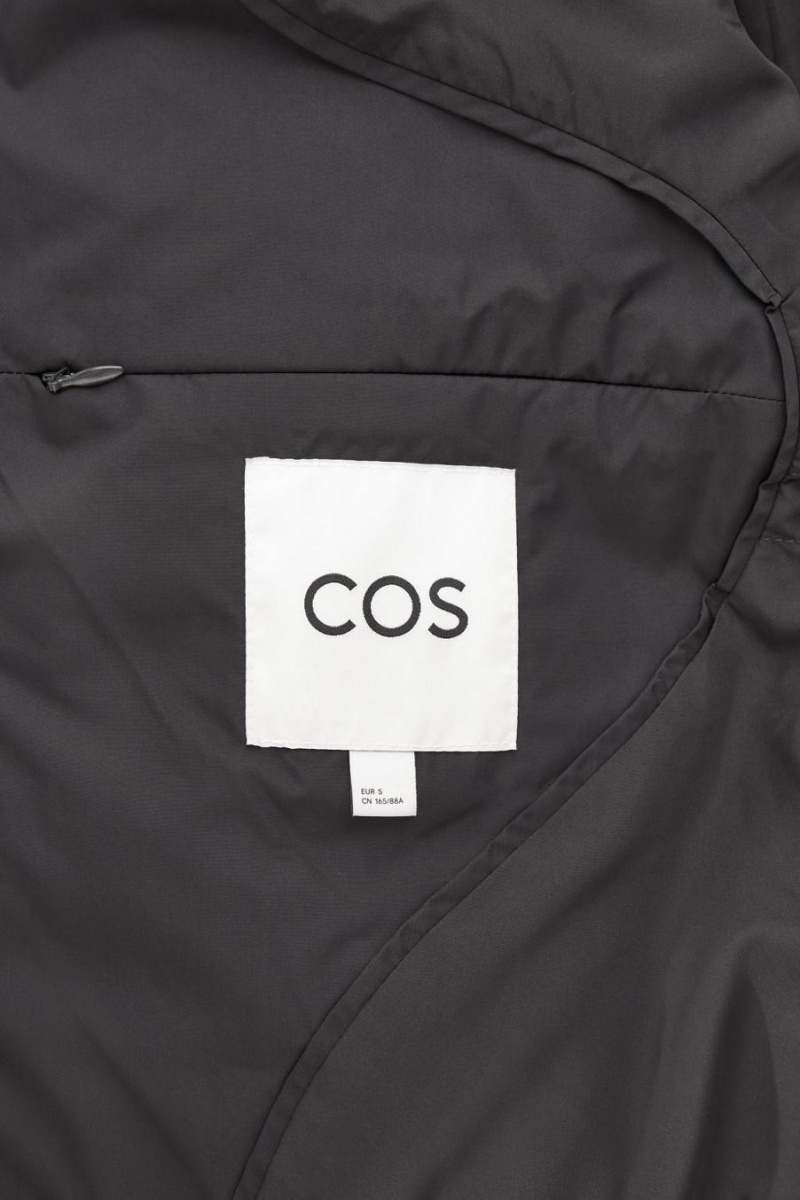 COS Csuklyás Recycled Down Puffer Kabát Női Fekete | CNK-680154