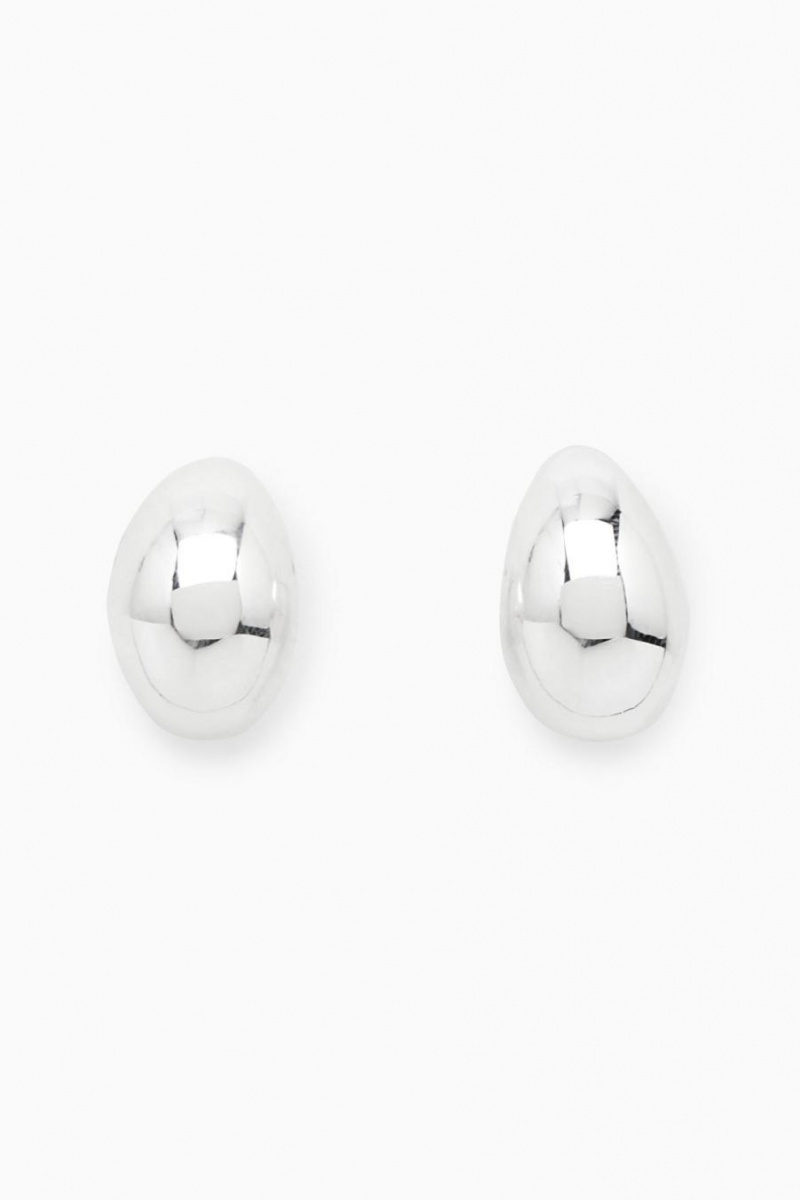 COS Curved Domed Fülbevalók Női Titán | WBL-826901