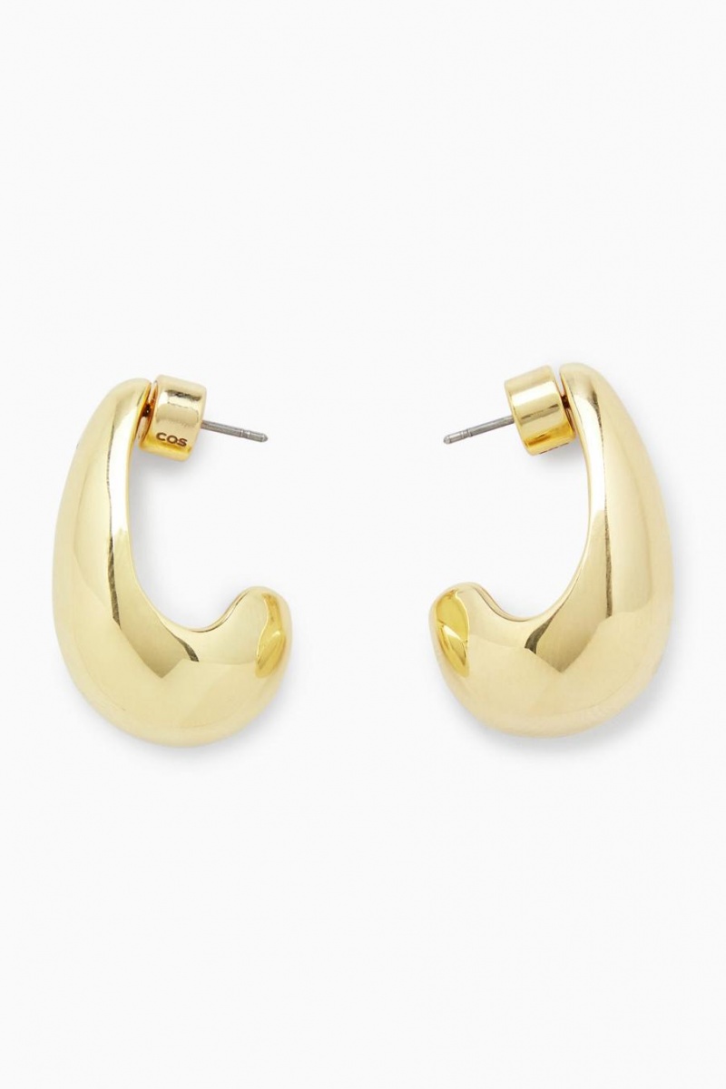 COS Curved Teardrop Fülbevalók Női Arany | TQS-860491