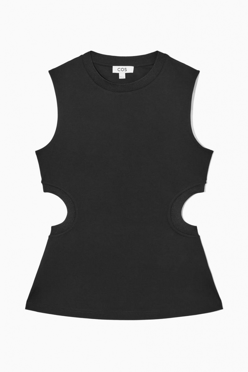 COS Cutout Trikó Női Fekete | QJD-742569