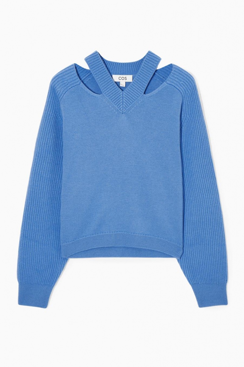 COS Deconstructed Gyapjú Jumpers Női Kék | HJL-534619
