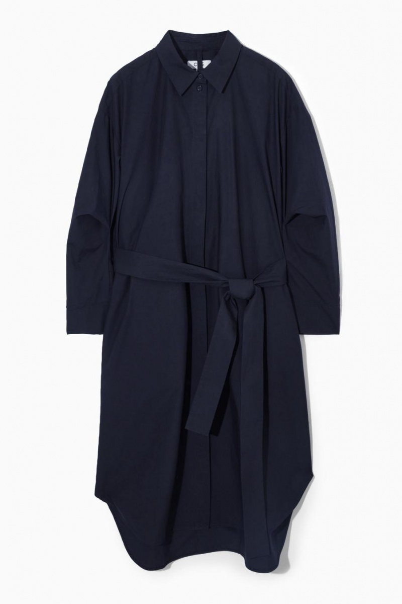 COS Deconstructed Midi Shirt Ruha Női Sötétkék | ZXH-180293