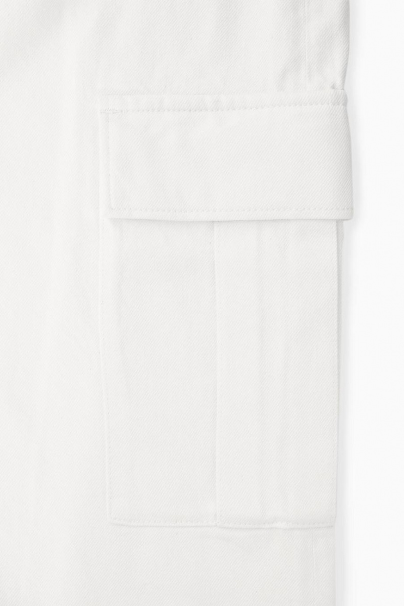 COS Denim Cargo Farmernadrág Női Fehér | KWD-185327