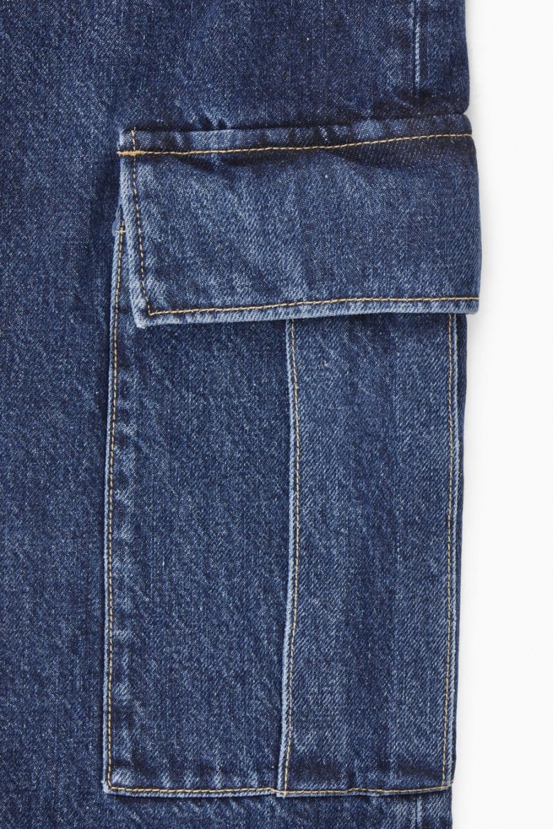 COS Denim Cargo Farmernadrág Női Kék | NKU-682307