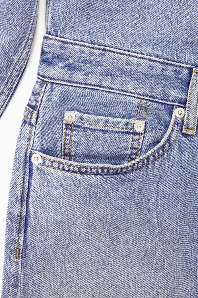 COS Denim Maxi Shirt Ruha Női Világos Kék | PDN-537081