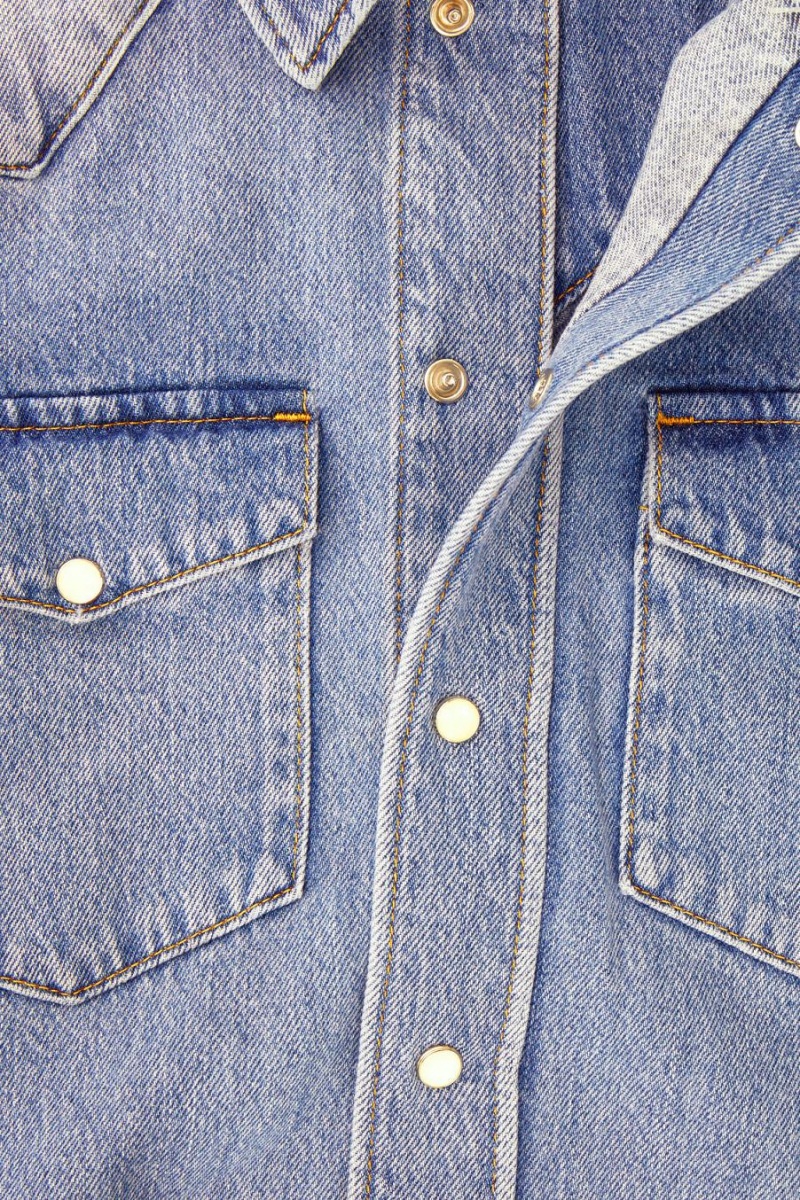 COS Denim Maxi Shirt Ruha Női Világos Kék | PDN-537081
