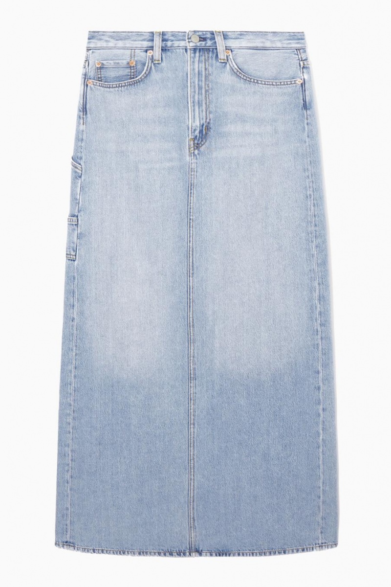 COS Denim Maxi Szoknya Női Világos Kék | TXW-803174