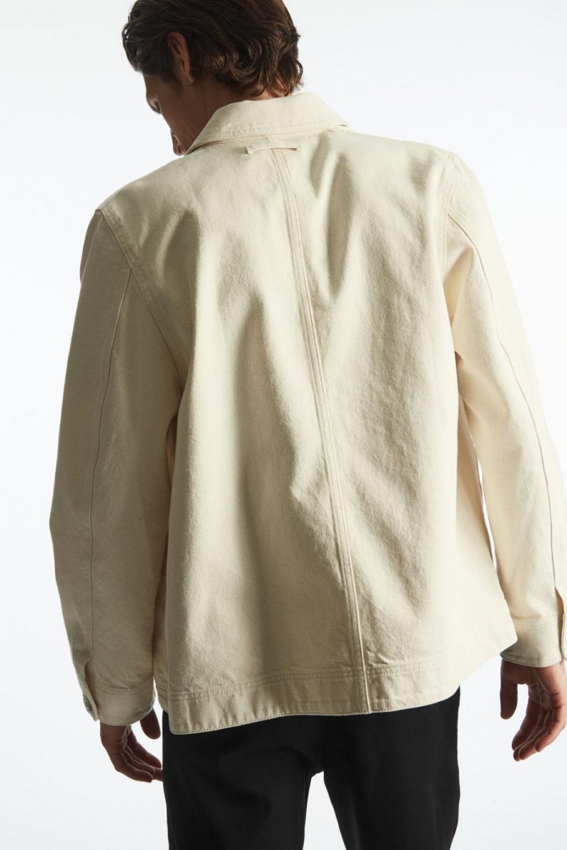 COS Denim Utility Kabát Férfi Fehér | WLG-934102