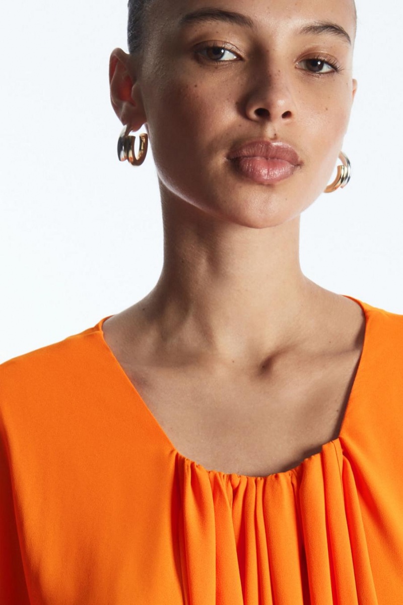 COS Dolman-sleeve Maxi Scarf Ruha Női Narancssárga | NLR-203648