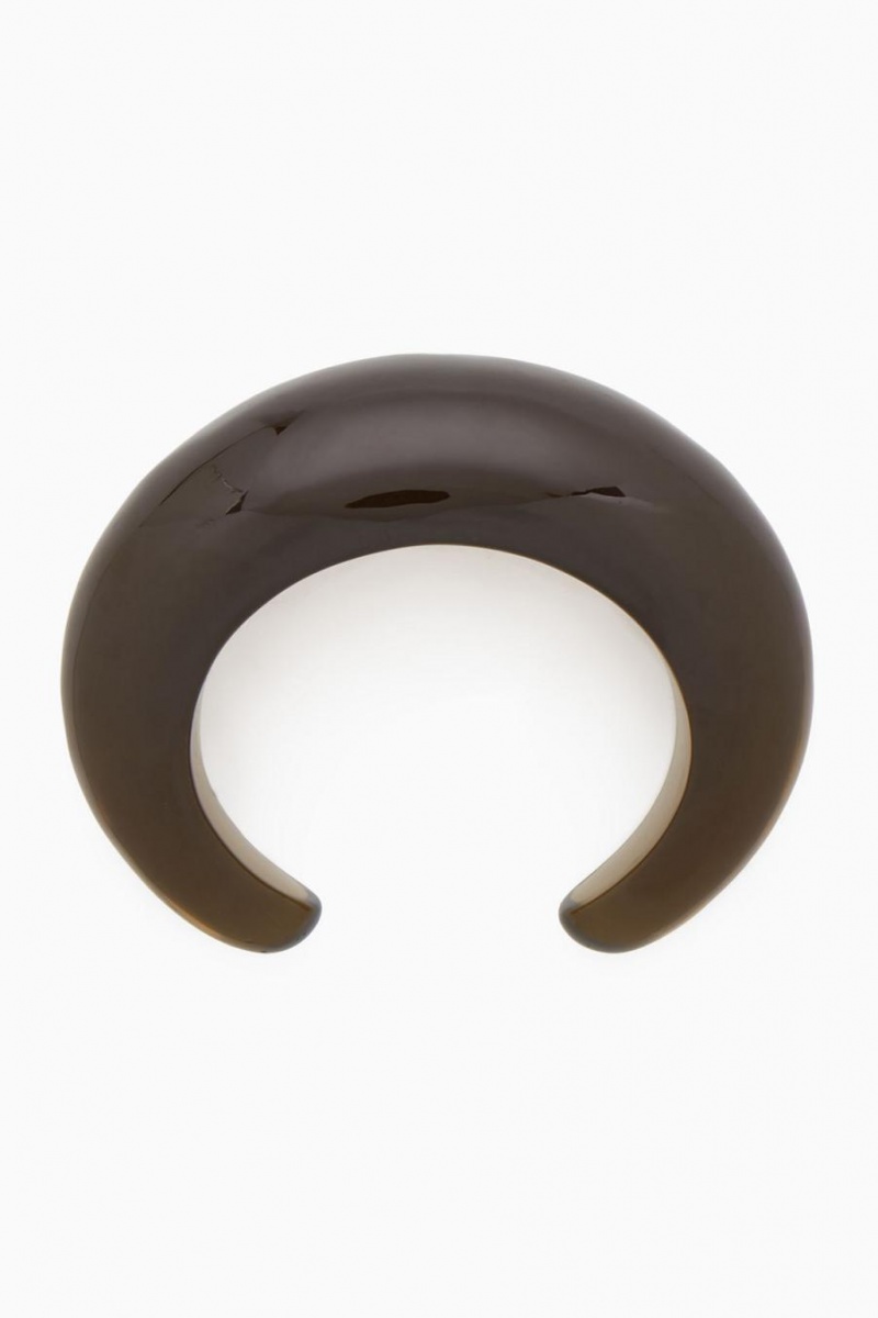 COS Domed Oversized Resin Merev Karperec Női Sötétbarna | DVP-382751