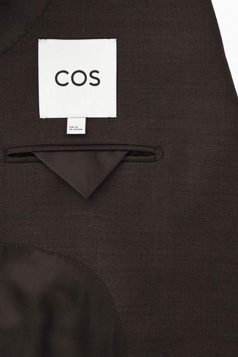 COS Double-breasted Gyapjú Blézer Női Sötétbarna | XSF-635012