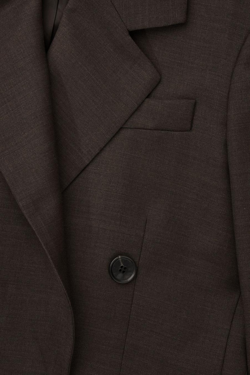 COS Double-breasted Gyapjú Blézer Női Sötétbarna | XSF-635012