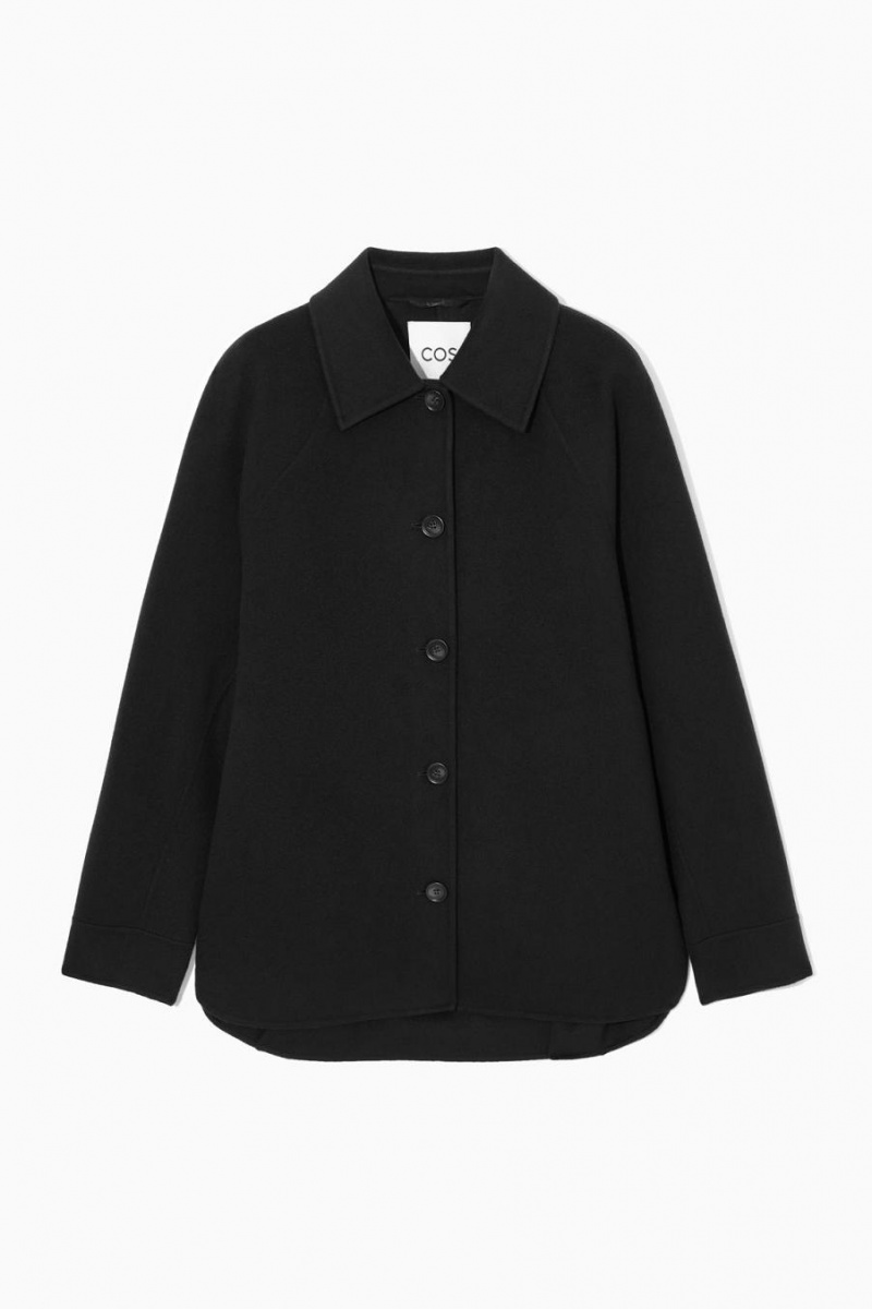 COS Double-faced Gyapjú Kabát Női Fekete | YJL-807295