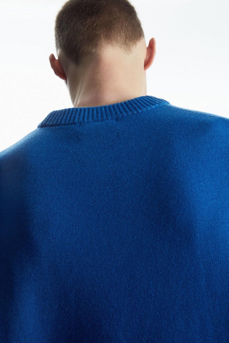 COS Double-faced Merino Gyapjú Jumpers Férfi Kék | DGS-459208