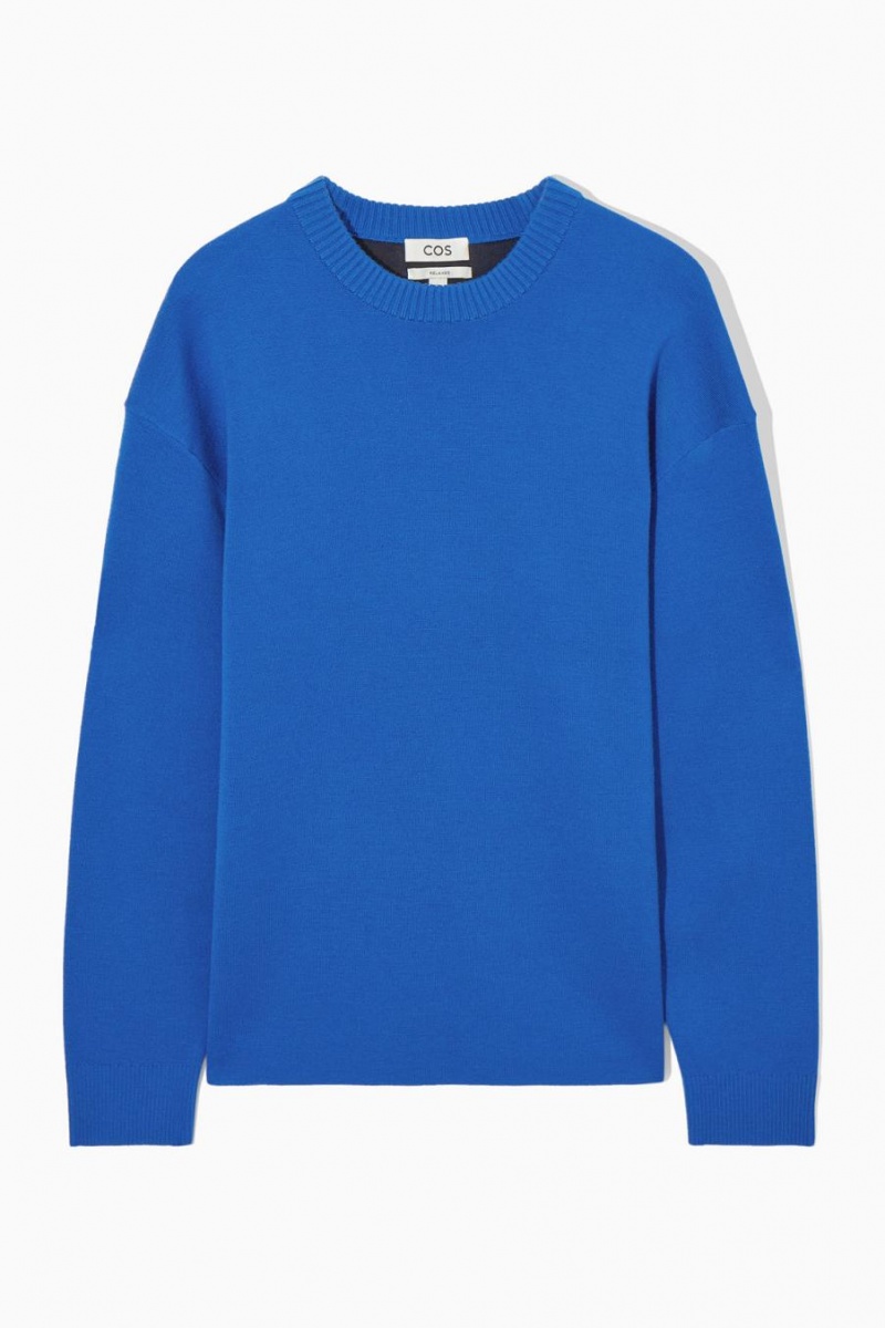 COS Double-faced Merino Gyapjú Jumpers Férfi Kék | DGS-459208