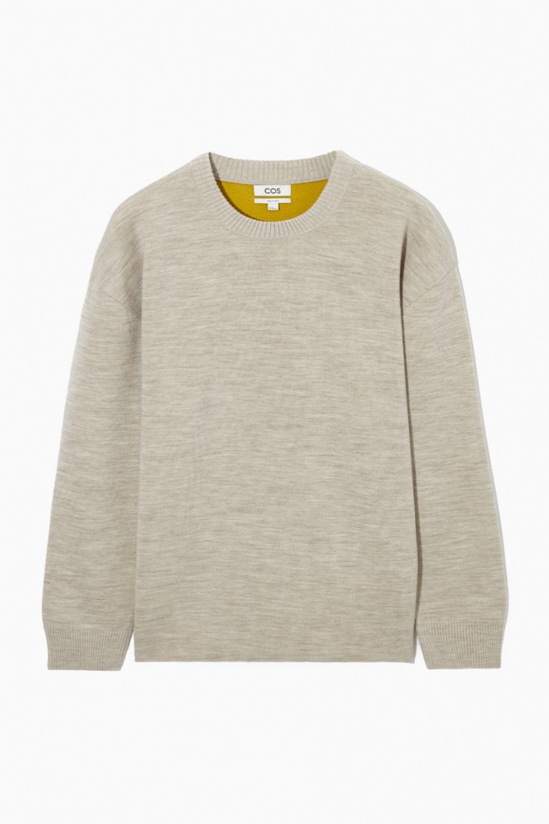 COS Double-faced Merino Gyapjú Jumpers Férfi Fehér | JMV-974213