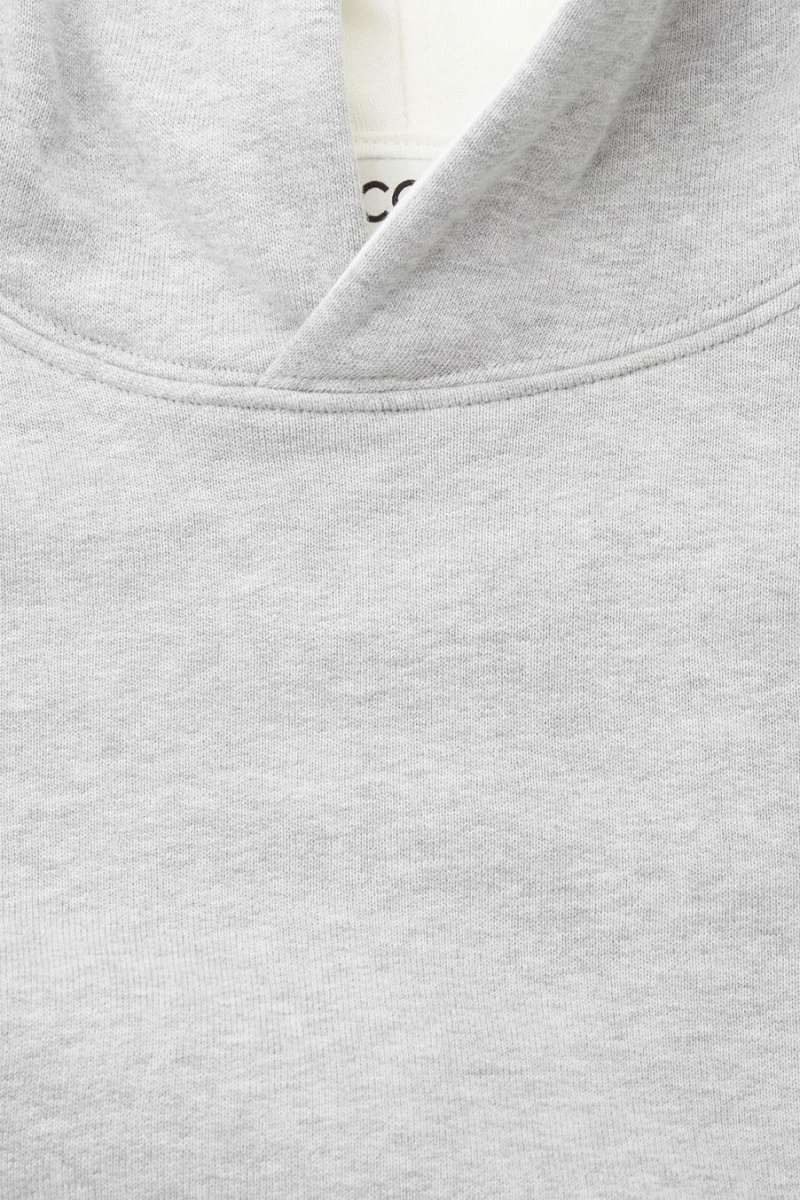 COS Double-layered Jersey Kapucnis Pulóver Férfi Szürke Fehér | MCD-723085