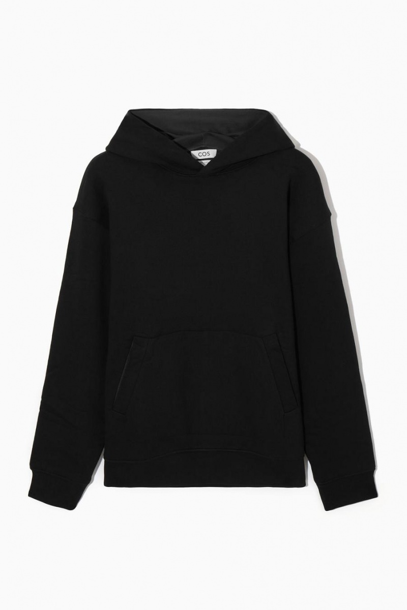 COS Double-layered Jersey Kapucnis Pulóver Férfi Fekete Szürke | ZLJ-420385