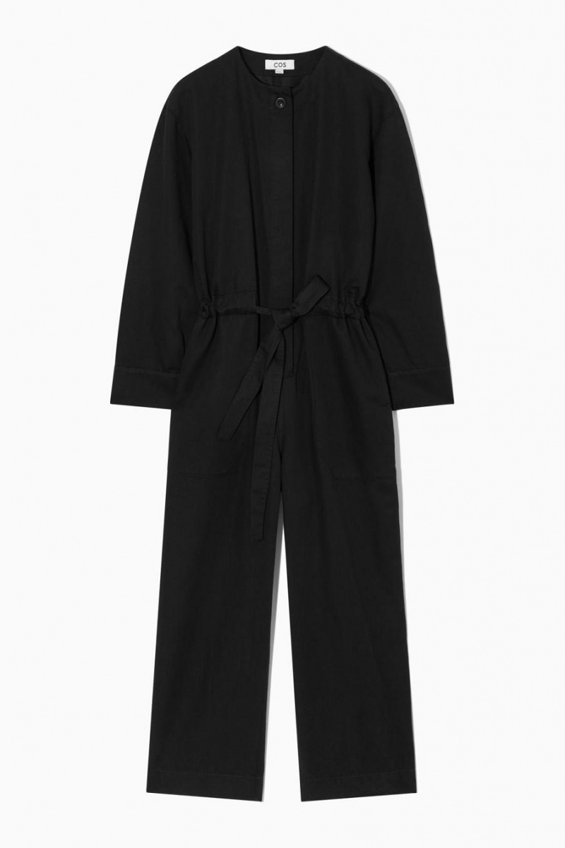 COS Drawstring-waist Jumpsuit Női Fekete | PGV-798042
